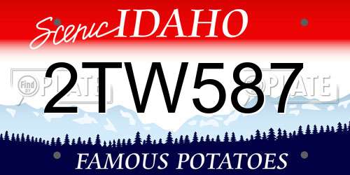 2TW587 Idaho License Plate