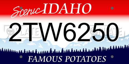 2TW6250 Idaho License Plate