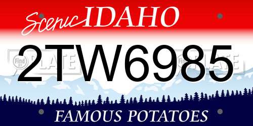2TW6985 Idaho License Plate