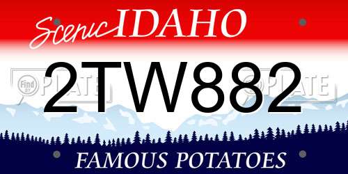 2TW882 Idaho License Plate