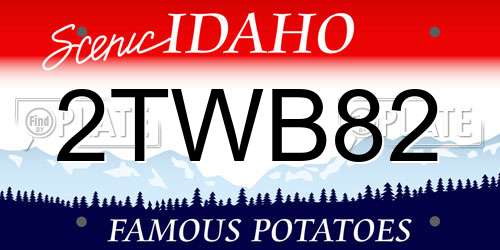 2TWB82 Idaho License Plate