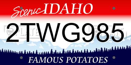 2TWG985 Idaho License Plate