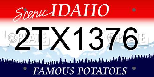 2TX1376 Idaho License Plate