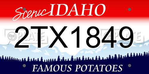 2TX1849 Idaho License Plate