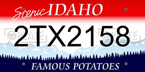 2TX2158 Idaho License Plate