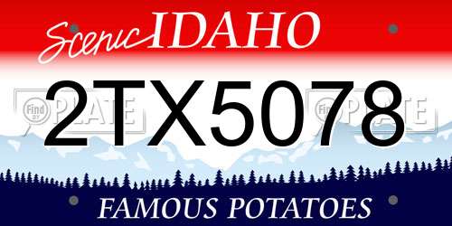 2TX5078 Idaho License Plate
