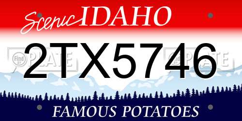 2TX5746 Idaho License Plate