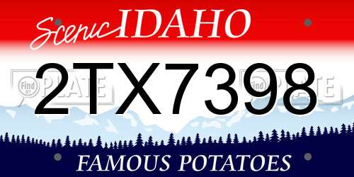 2TX7398 Idaho License Plate