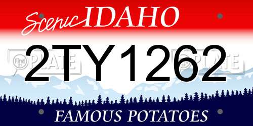 2TY1262 Idaho License Plate