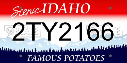 2TY2166 Idaho License Plate
