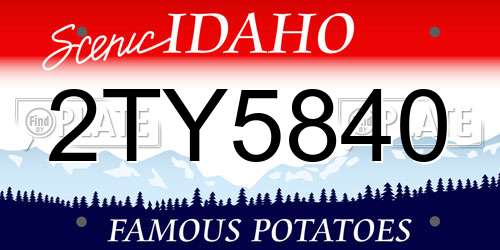 2TY5840 Idaho License Plate