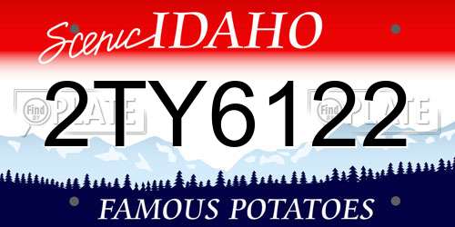 2TY6122 Idaho License Plate