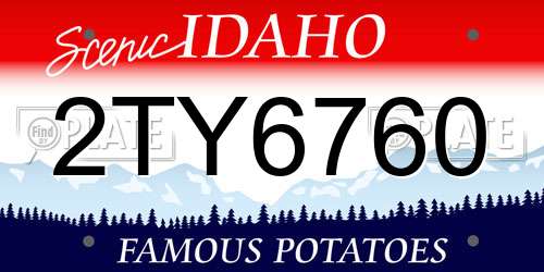 2TY6760 Idaho License Plate