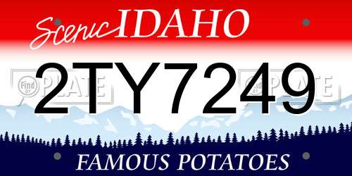 2TY7249 Idaho License Plate