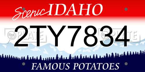 2TY7834 Idaho License Plate