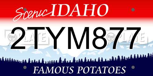 2TYM877 Idaho License Plate