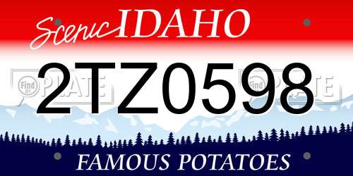 2TZ0598 Idaho License Plate