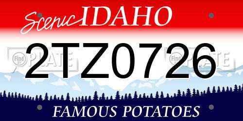 2TZ0726 Idaho License Plate