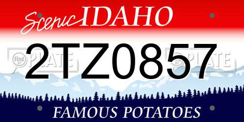2TZ0857 Idaho License Plate