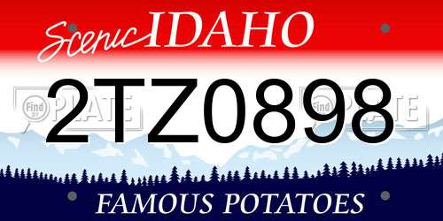 2TZ0898 Idaho License Plate