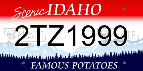 2TZ1999 Idaho License Plate