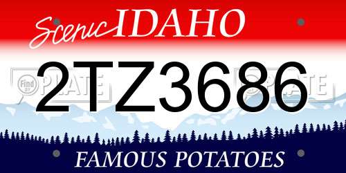 2TZ3686 Idaho License Plate