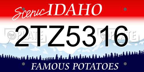 2TZ5316 Idaho License Plate