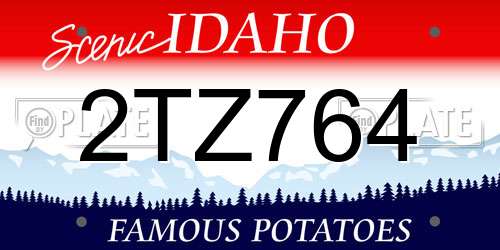 2TZ764 Idaho License Plate