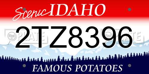 2TZ8396 Idaho License Plate