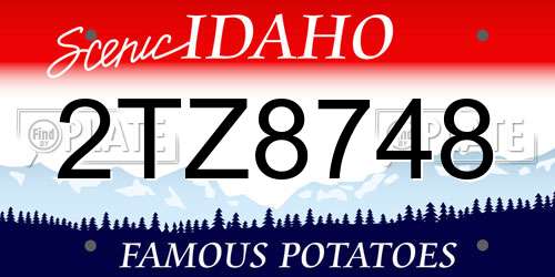 2TZ8748 Idaho License Plate