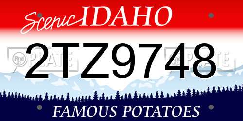 2TZ9748 Idaho License Plate