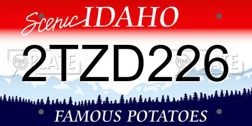 2TZD226 Idaho License Plate