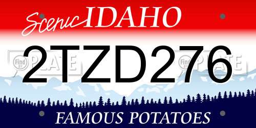 2TZD276 Idaho License Plate