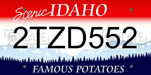 2TZD552 Idaho License Plate