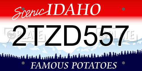 2TZD557 Idaho License Plate