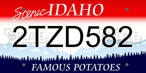 2TZD582 Idaho License Plate