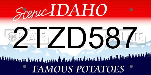 2TZD587 Idaho License Plate