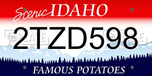 2TZD598 Idaho License Plate