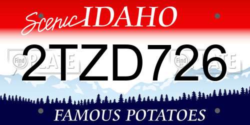 2TZD726 Idaho License Plate