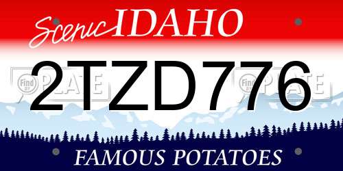 2TZD776 Idaho License Plate