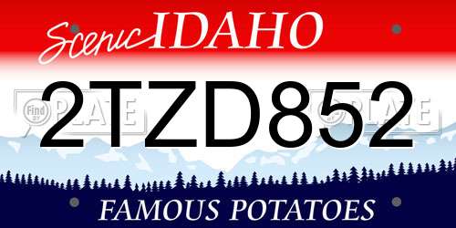 2TZD852 Idaho License Plate