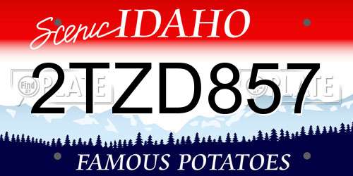 2TZD857 Idaho License Plate