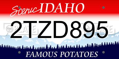 2TZD895 Idaho License Plate