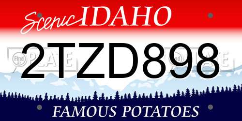 2TZD898 Idaho License Plate