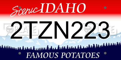 2TZN223 Idaho License Plate