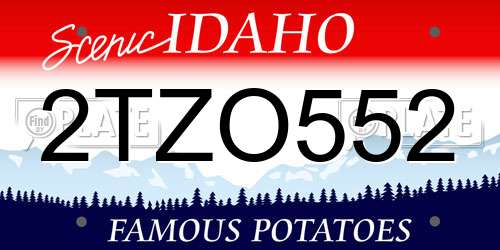 2TZO552 Idaho License Plate