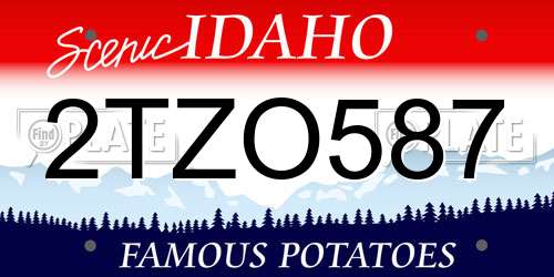 2TZO587 Idaho License Plate