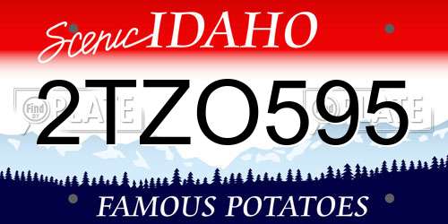 2TZO595 Idaho License Plate