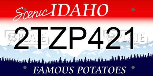 2TZP421 Idaho License Plate