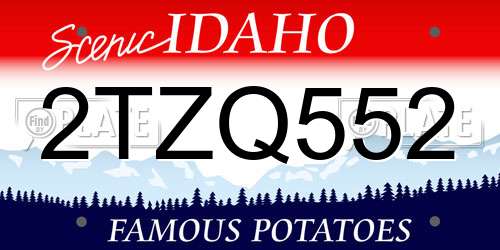 2TZQ552 Idaho License Plate